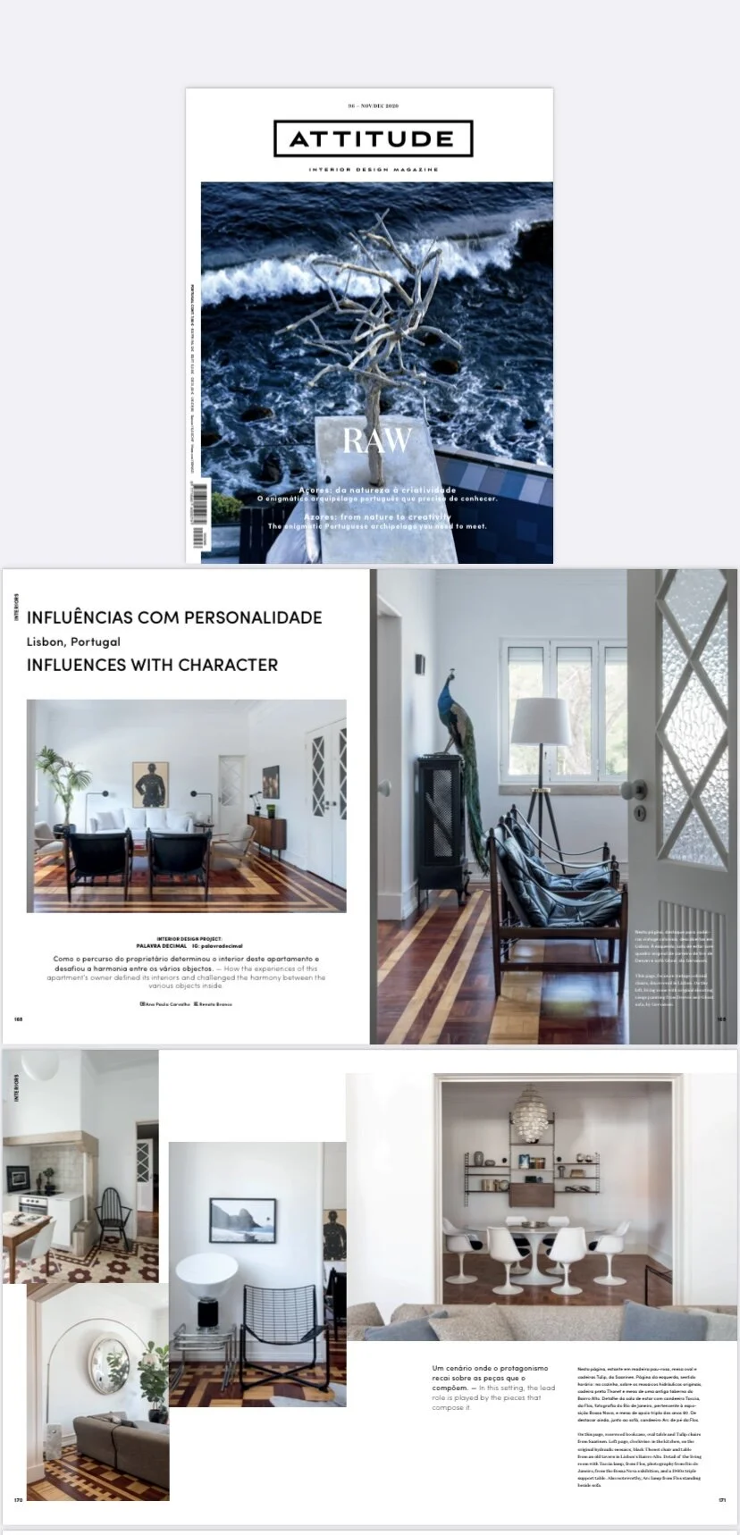 RAW · Influências com personalidade em Lisboa — Wallpaper Capa e páginas da revista Wallpaper — edição "RAW", com matéria sobre influências em Lisboa